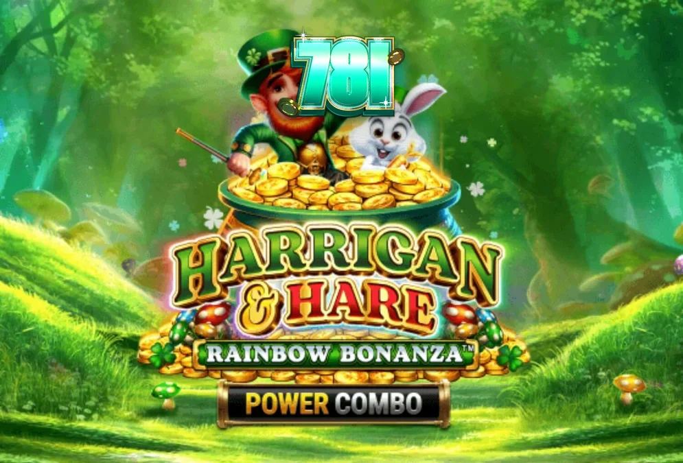 Interface do slot Harrigan & Hare Rainbow Bonanza Power Combo em um dispositivo móvel